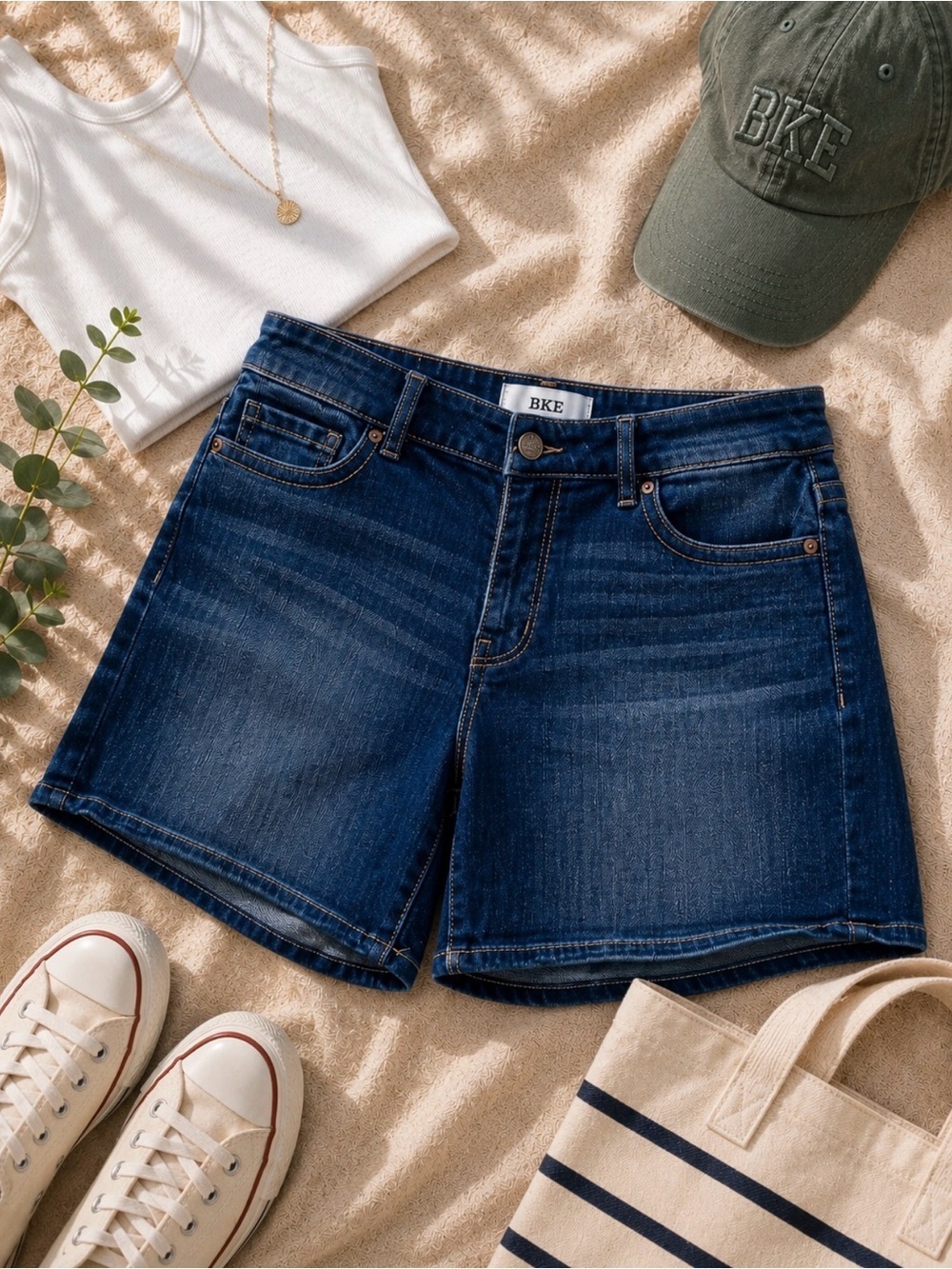 BKE Gabby Indigo Blue Denim Shorts